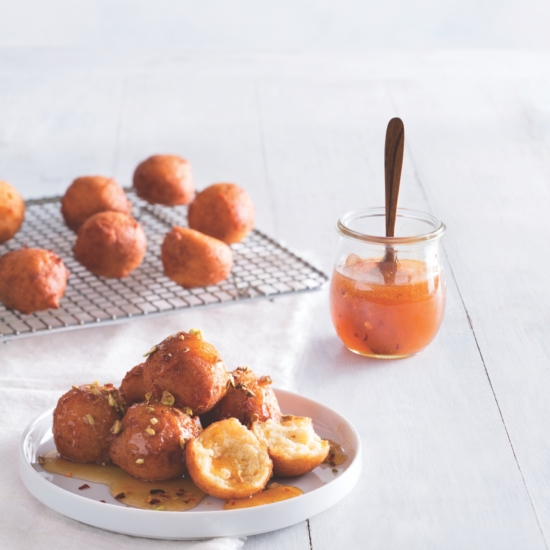 Honey-Chili Drenched Orange Fritters
