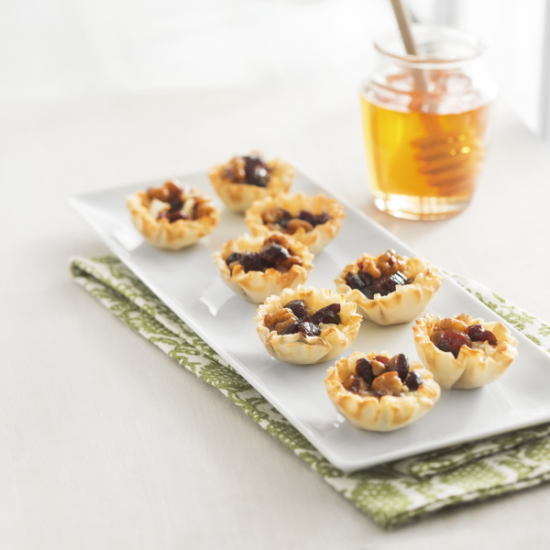 Honey Cups with Brie, Walnuts and Cranberries