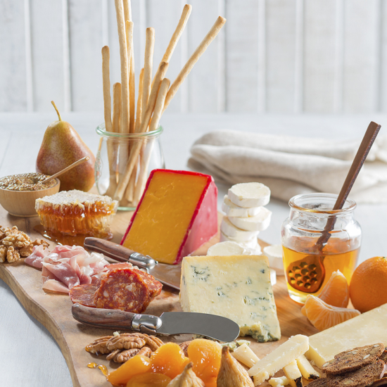 Honey Fruit and Cheese Board Vertical
