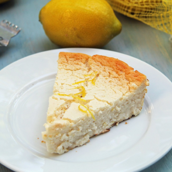 Crustless Lemon-Honey Cheesecake